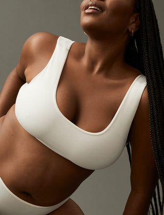 Organic Scoop Bralette - Sea Salt - Organic Cotton/Spandex -Thirdlove