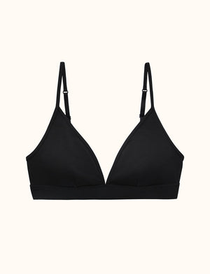 Organic Triangle Bralette - Black - Organic Cotton/Spandex -Thirdlove