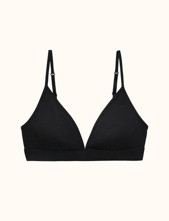 Organic Triangle Bralette - Black - Organic Cotton/Spandex -Thirdlove