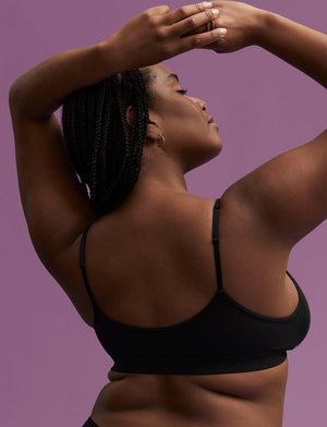 Organic Triangle Bralette - Black - Organic Cotton/Spandex -Thirdlove