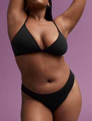 Organic Triangle Bralette - Black - Organic Cotton/Spandex -Thirdlove