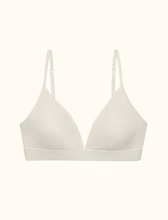 Organic Triangle Bralette - Sea Salt - Organic Cotton/Spandex -Thirdlove