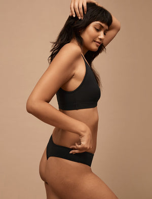 Organic Triangle Bralette - Black - Organic Cotton/Spandex -Thirdlove
