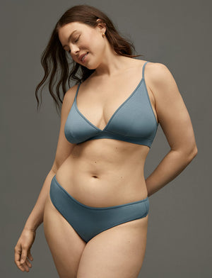 Organic Triangle Bralette - Bluestone - Organic Cotton/Spandex -Thirdlove