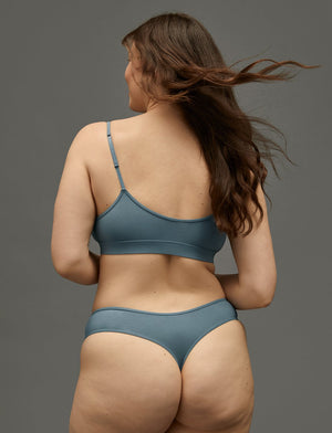 Organic Triangle Bralette - Bluestone - Organic Cotton/Spandex -Thirdlove