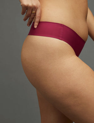 Comfort Stretch Thong - Raspberry - Nylon/Spandex - ThirdLove,modelFF