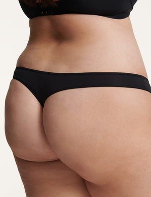 Pima Cotton Thong - Black - Cotton/Nylon/Spandex - ThirdLove,modelH