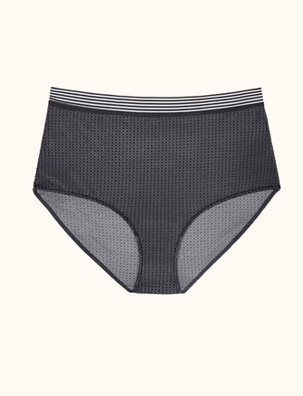 Modern Mesh High Brief - Charcoal - Nylon/Spandex - ThirdLove,modelKK