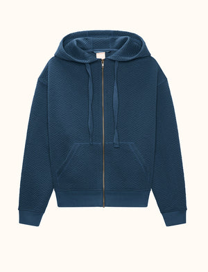 Quilted Sweatshirt - Deep Teal - Polyester/Spandex -Thirdlove