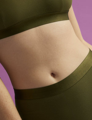 Wonder™ Rib Shortie - Olive - Viscose/Spandex - ThirdLove,modelD