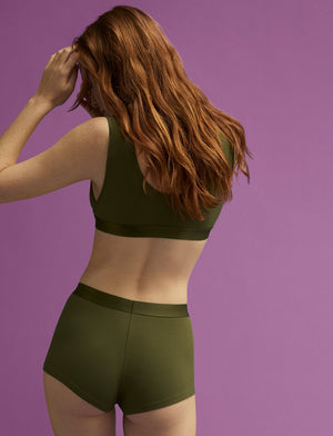 Wonder™ Rib Shortie - Olive - Viscose/Spandex - ThirdLove,modelD