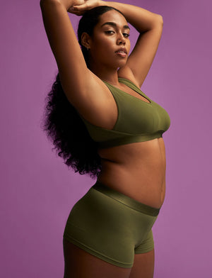 Wonder™ Rib Scoop Bralette - Olive - Viscose/Spandex -Thirdlove