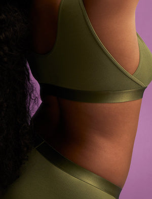 Wonder™ Rib Scoop Bralette - Olive - Viscose/Spandex -Thirdlove