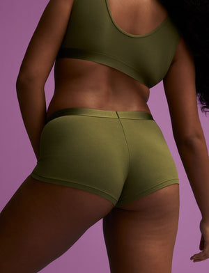 Wonder™ Rib Shortie - Olive - Viscose/Spandex - ThirdLove,modelEE