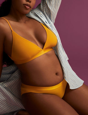 Wonder™ Rib Bikini - Sunflower - Viscose/Spandex - ThirdLove,modelEE