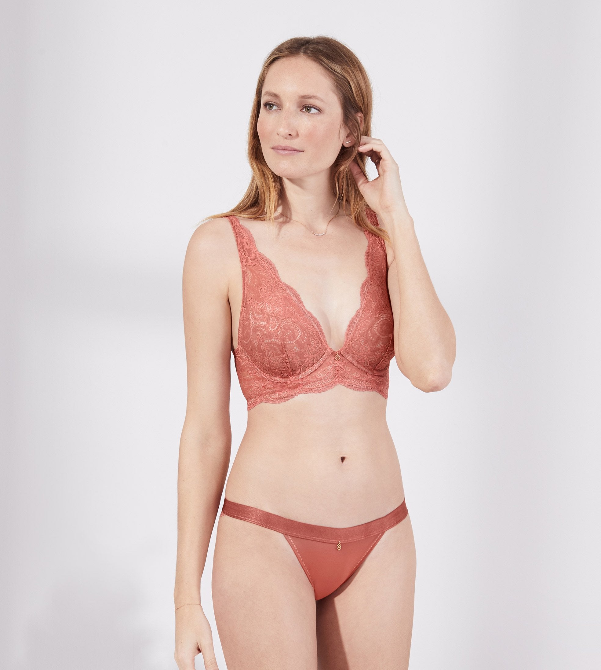 Longline Lace Plunge Bra