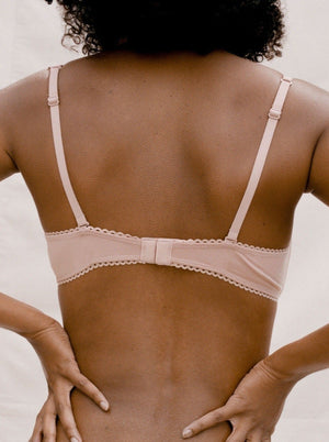 Kit Undergarments Organic Cotton Triangle Soft Bra in Dusty Rose, 95% organic cotton, 5% spandex