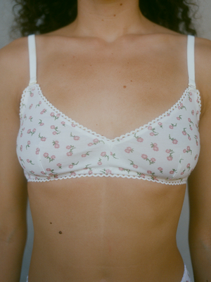 Kit Undergarments Organic Cotton Triangle Soft Bra in Darling, 95% organic cotton, 5% spandex