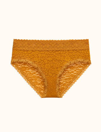 Everyday Lace Mid-Rise Brief - Amber - Nylon/Spandex -Thirdlove