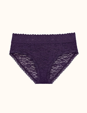 Everyday Lace Mid-Rise Brief - Blackberry - Nylon/Spandex -Thirdlove