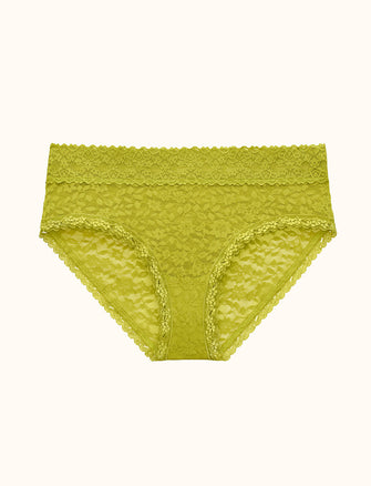 Everyday Lace Mid-Rise Brief - Chartreuse - Nylon/Spandex -Thirdlove