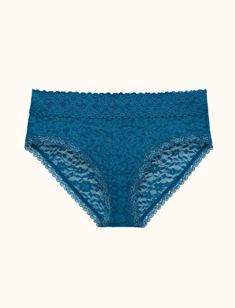 Everyday Lace Mid-Rise Brief - Midnight Teal - Nylon/Spandex -Thirdlove