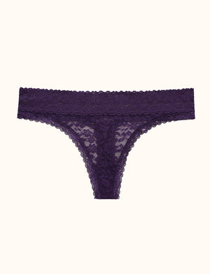 Everyday Lace Thong - Blackberry - Nylon/Spandex -Thirdlove