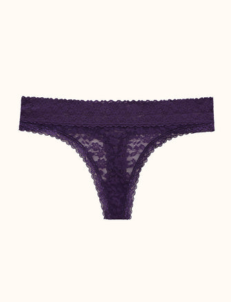 Everyday Lace Thong - Blackberry - Nylon/Spandex -Thirdlove