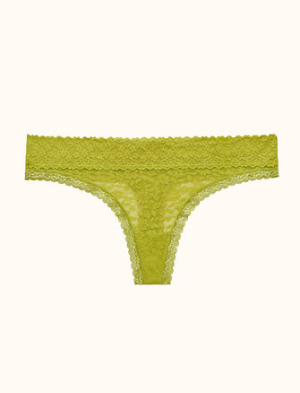 Everyday Lace Thong - Chartreuse - Nylon/Spandex -Thirdlove