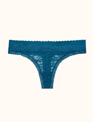 Everyday Lace Thong - Midnight Teal - Nylon/Spandex -Thirdlove