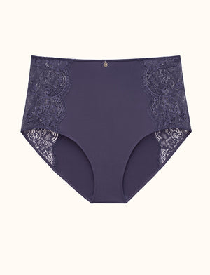 Lace High Brief - Graystone - Nylon/viscose/spandex - ThirdLove,modelVV