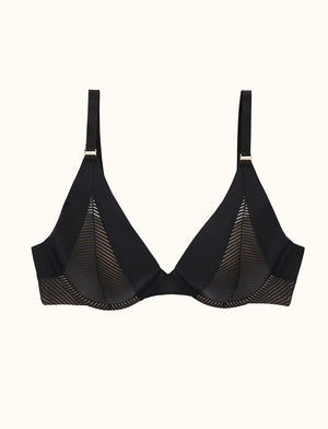 Shadow Stripe Uplift Plunge, Black - Thirdlove - mesh,modelL