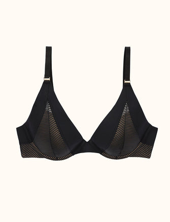 Shadow Stripe Uplift Plunge, Black - Thirdlove - mesh,modelL