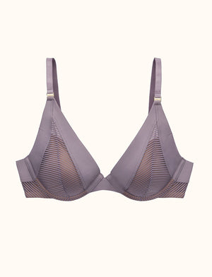 Shadow Stripe Uplift Plunge,Stormy Lilac - Thirdlove - mesh,modelE