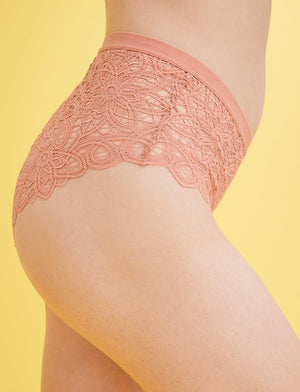 Boho Lace Mid-Rise Brief - Cameo - Nylon/Spandex/Cotton - ThirdLove,modelD