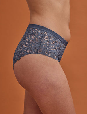 Boho Lace Mid-Rise Brief - Dusk - Nylon/Spandex/Cotton - ThirdLove,modelY