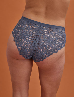 Boho Lace Mid-Rise Brief - Dusk - Nylon/Spandex/Cotton - ThirdLove,modelY