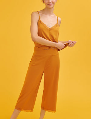 WonderKnit™ Cropped Pant - Amber - Cotton/Modal/Spandex -Thirdlove