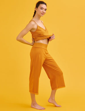 WonderKnit™ Cropped Pant - Amber - Cotton/Modal/Spandex -Thirdlove