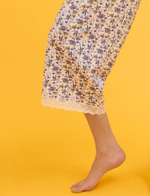 WonderKnit™ Cropped Pant - In Bloom Sea salt - Cotton/Modal/Spandex -Thirdlove