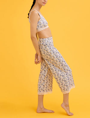 WonderKnit™ Cropped Pant - In Bloom Sea salt - Cotton/Modal/Spandex -Thirdlove