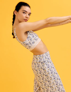 WonderKnit™ V-neck Bralette - Bloom Sea Salt - Cotton/Modal/Spandex -Thirdlove