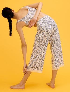 WonderKnit™ Cropped Pant - In Bloom Sea salt - Cotton/Modal/Spandex -Thirdlove