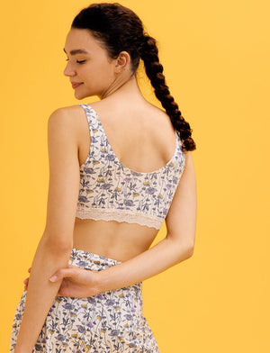 WonderKnit™ V-neck Bralette - Bloom Sea Salt - Cotton/Modal/Spandex -Thirdlove