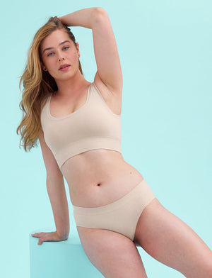 Form Seamless Scoop Bralette - Oatmeal Heather - Nylon/Spandex -Thirdlove