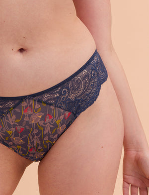 Bloom Thong - Bloom Indigo - Nylon/Spandex/Viscose - ThirdLove,modelXX