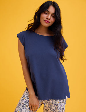 WonderKnit™ Pajama Tee - Indigo - Cotton/Modal/Spandex -Thirdlove