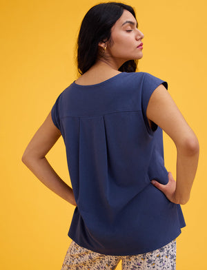 WonderKnit™ Pajama Tee - Indigo - Cotton/Modal/Spandex -Thirdlove