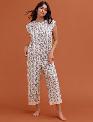 WonderKnit™ Pajama Tee - Bloom Sea Salt - Cotton/Modal/Spandex -Thirdlove