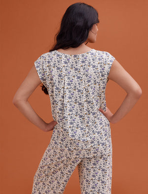 WonderKnit™ Pajama Tee - Bloom Sea Salt - Cotton/Modal/Spandex -Thirdlove